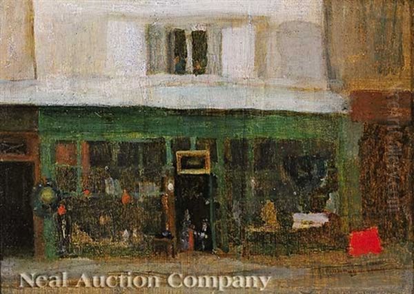 The Shop Front, Paris Oil Painting by Elisha Kent Kane Wetherill