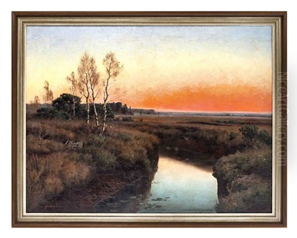 Landschaft Im Abendlicht Oil Painting by Adalbert Wex