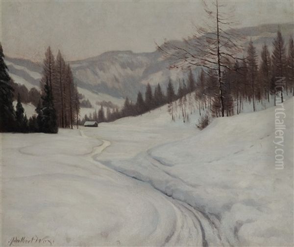 Winterlandschaft Oil Painting by Adalbert Wex