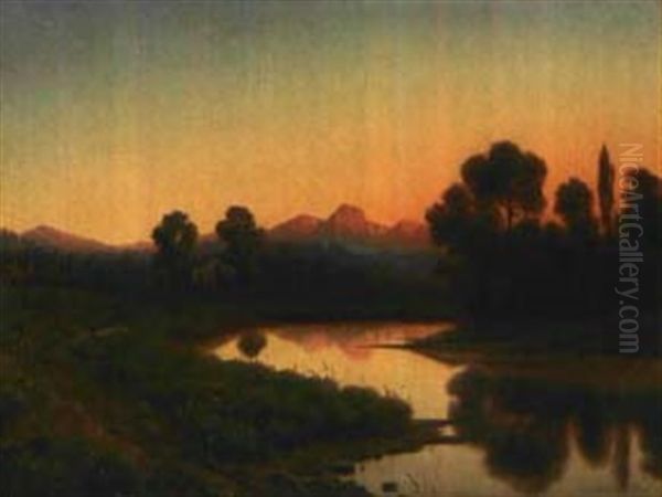 Moorlandschaft Im Abendrot by Adalbert Wex