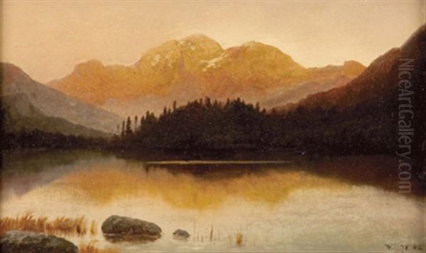 Hintersee Mit Hohem Goll Bei Abendstimmung Oil Painting by Willibald Wex