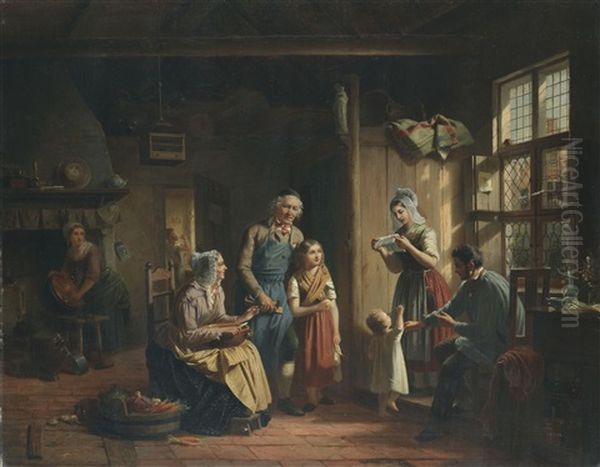 Der Brief Oil Painting by Julius Weyde