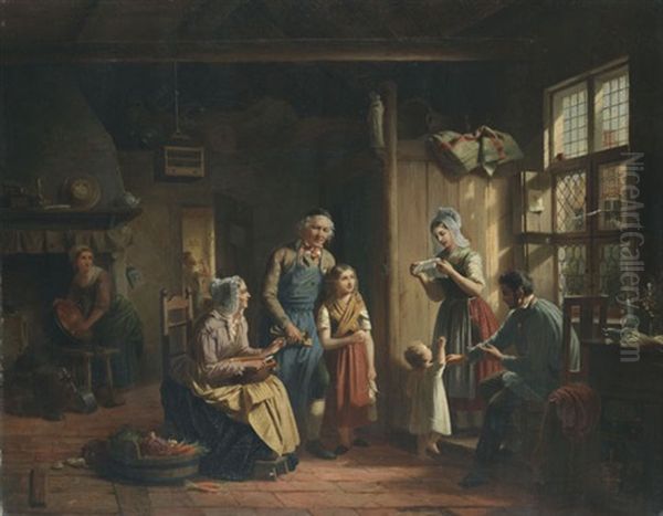 Der Brief Oil Painting by Julius Weyde