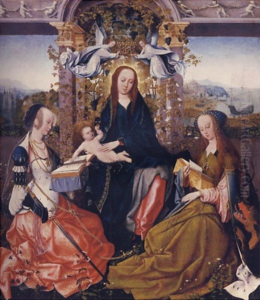 The Virgin And Child With Saint Catherine Of Alexandria And Saint Margaret Of Antioch Oil Painting by Gosvin (Goossen) van der Weyden