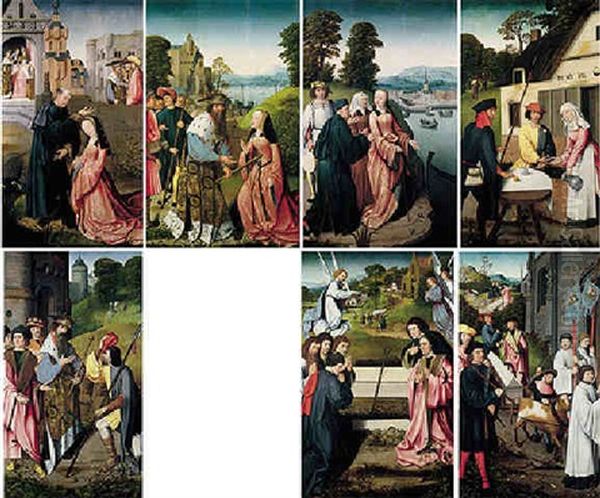 Saint Dymphna Baptized By Gerebernus Oil Painting by Gosvin (Goossen) van der Weyden