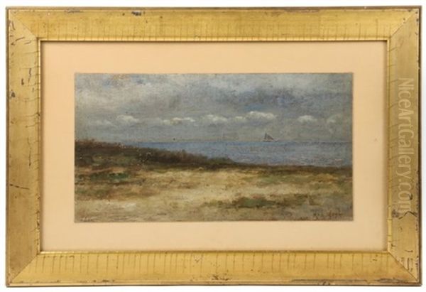 Coastal Scene With Dunes And Sailboat Oil Painting by Max Weyl