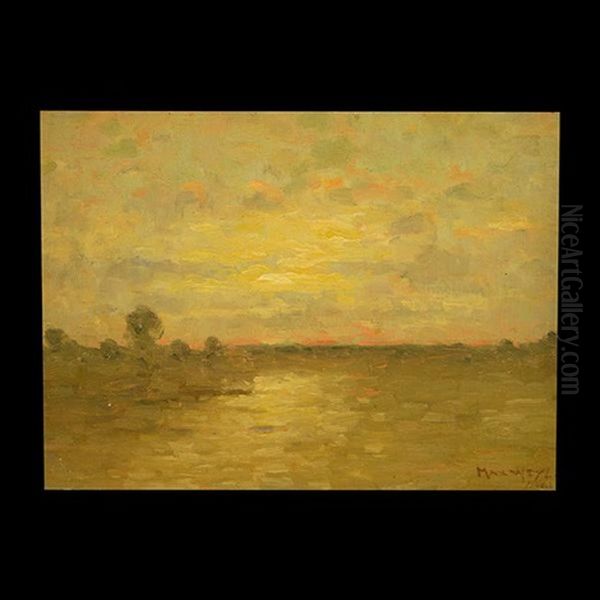 Untitled - Golden Sunset Oil Painting by Max Weyl