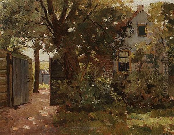 A Farm In A Summer Landscape Oil Painting by Jan Harm Weyns