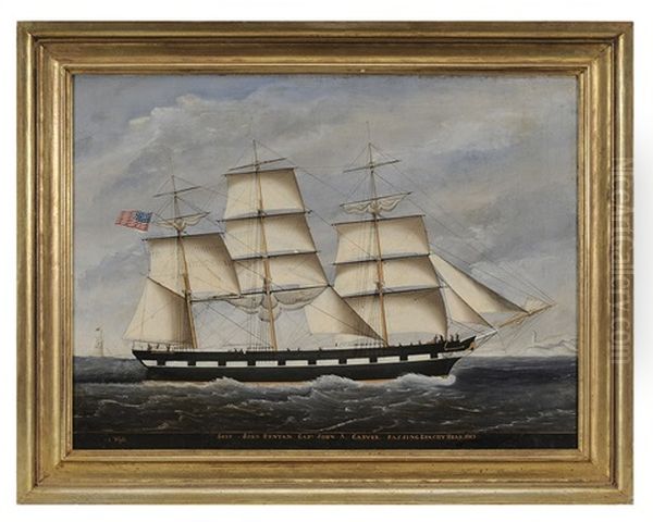 Ship John Bunyan, Capt. John A. Carver, Passing Beachy Head, 1867 Oil Painting by Carolus Ludovicus Weyts