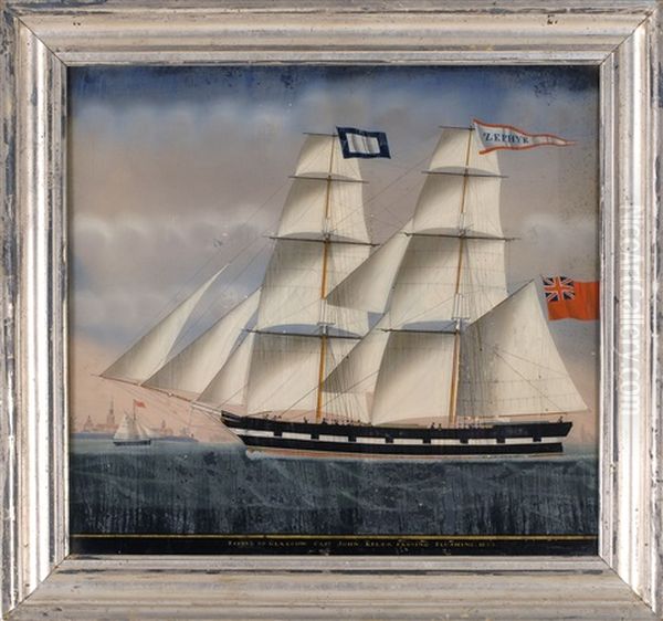 The Zephyr Of Glasgow Capt. John Kelso Passing Flushing 1855 Oil Painting by Petrus Cornelis Weyts