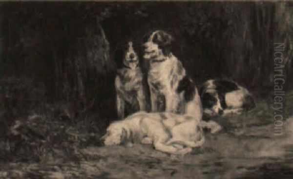 Dogs Resting Oil Painting by Robert Heard Whale