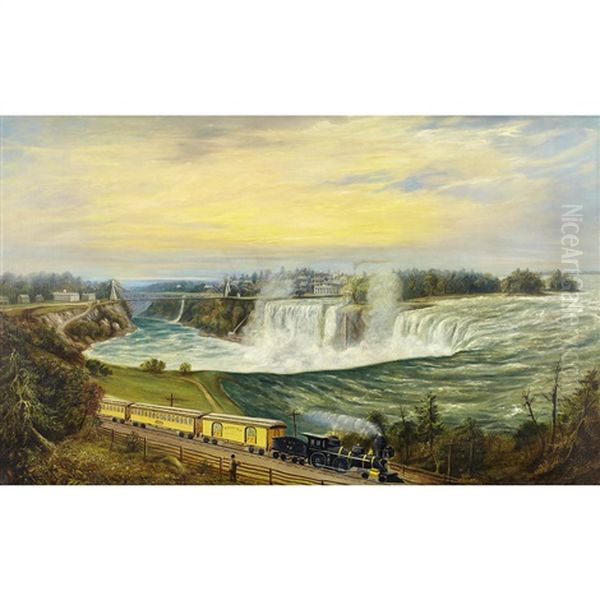 The Canadian Southern Railway At Niagara Oil Painting by Robert Reginald Whale