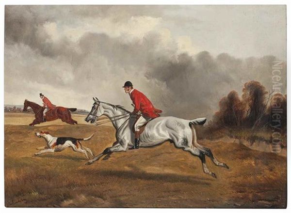 Hunting Scenes (a Pair) Oil Painting by Alfred Wheeler