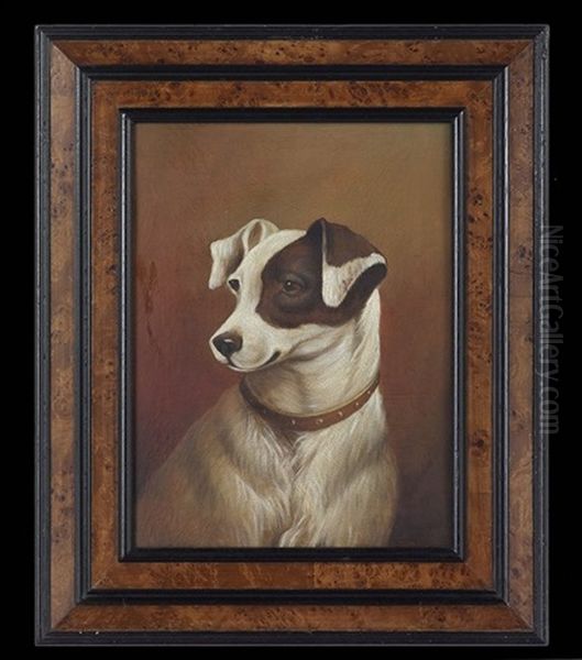 Portrait Of A Dog Oil Painting by Alfred Wheeler