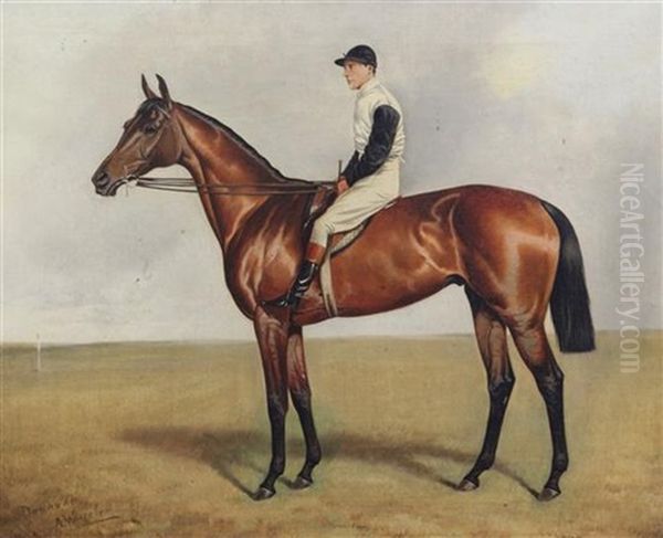 Donovan With Fred Barrett Up, St Ledger 1889 Oil Painting by Alfred Wheeler