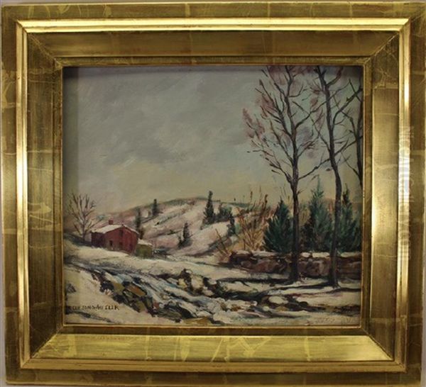 Painting Of A Winter Landscape Oil Painting by Clifton A. Wheeler