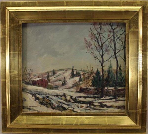 A Winter Landscape Oil Painting by Clifton A. Wheeler