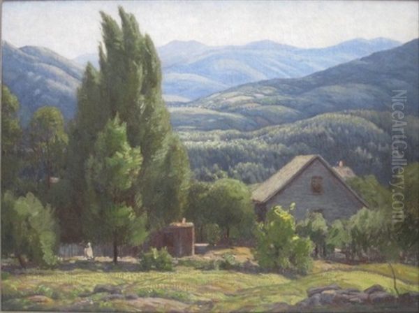 Homestead In The Hills Oil Painting by Clifton A. Wheeler