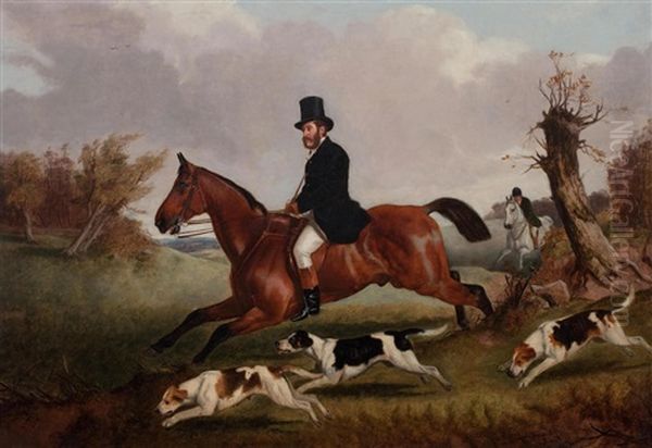 The Duke Of Beaufort Riding To Hounds Oil Painting by John Arnold Alfred Wheeler