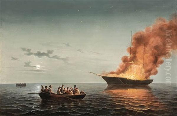 Great Lakes Marine Disaster Oil Painting by William Ruthven Wheeler