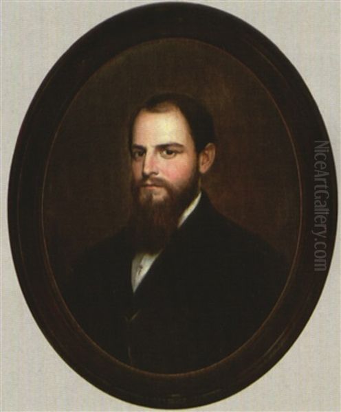 Portrait Of George Leonard White, Founder Of The Fisk Jubilee Singers Oil Painting by William Ruthven Wheeler