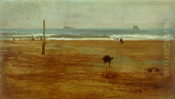 Blue And Gold: Robin Hood's Bay Oil Painting by James Abbott McNeill Whistler