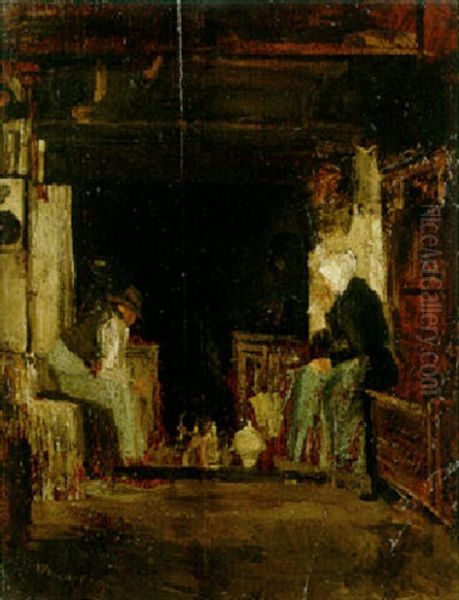 Interior Oil Painting by James Abbott McNeill Whistler