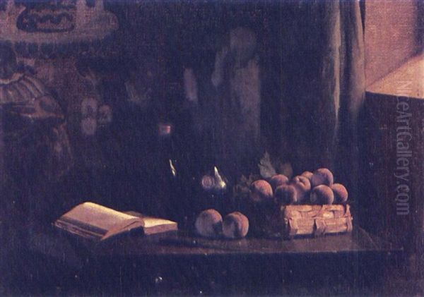 Peaches And Tapestry In The Dining-room No. 3 Foro Romano Oil Painting by Rex John Whistler