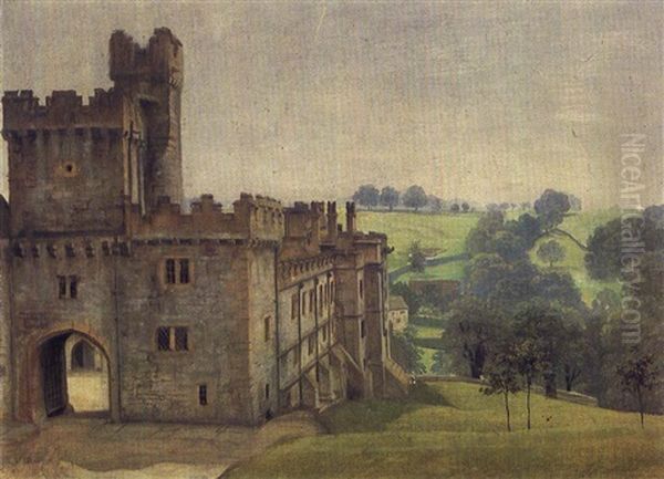 Haddon Hall Derbyshire Oil Painting by Rex John Whistler