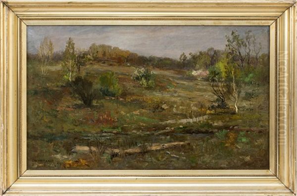 Barbizon Landscape Oil Painting by George William Whitaker