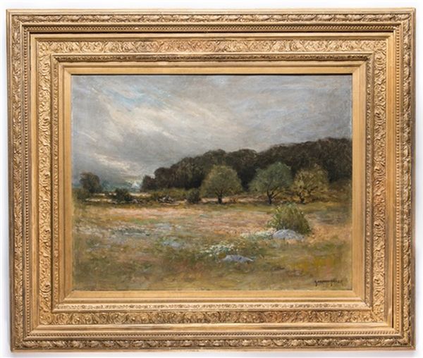 Barbizon School Landscape Oil Painting by W. G. Whitaker