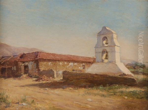 Pala Mission Oil Painting by Edith White