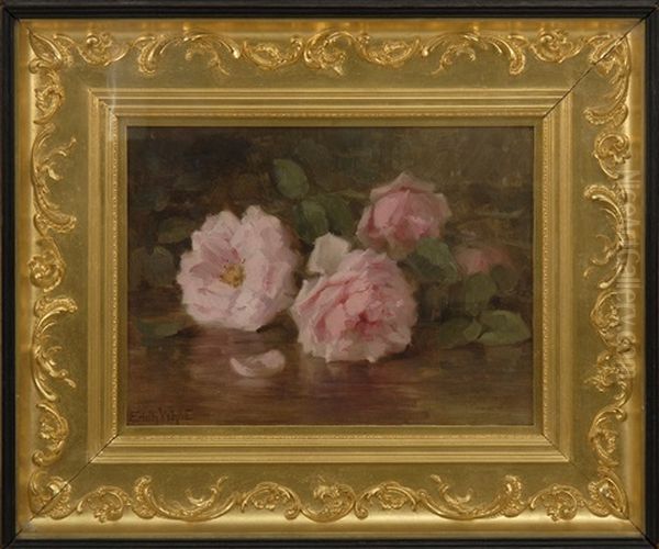 Still Life Of Roses Oil Painting by Edith White