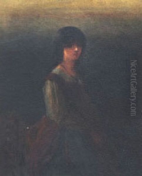 Young Woman Oil Painting by Edwin White