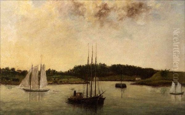 Coming Up The Piscataqua River Oil Painting by Henry Cook White