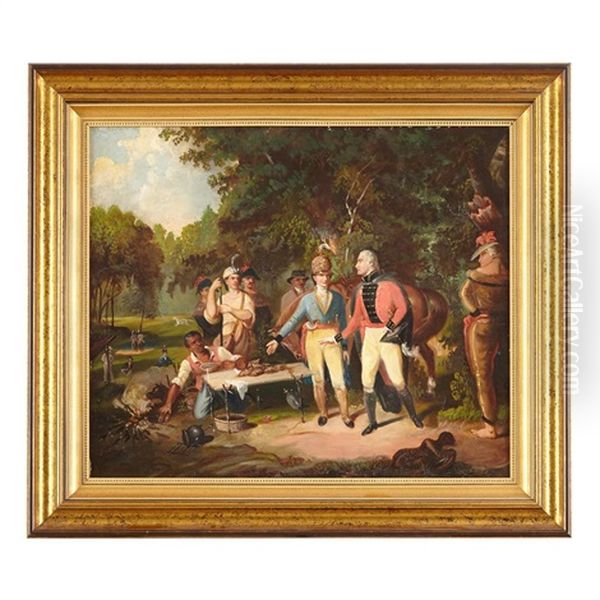 General Francis Marion  Inviting A British Officer Oil Painting by John Blake White