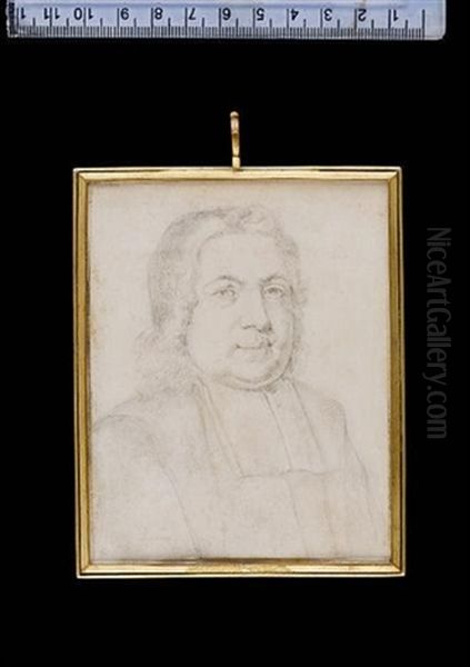 An Unfinished Portrait Of One Of Charles Ii's Bishops, Wearing Robes And Bands, With Shoulder-length Hair Oil Painting by Robert White