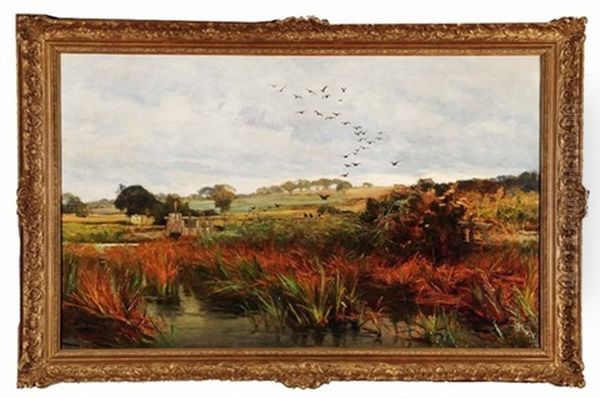 The River Near Bere Regis Oil Painting by Frederick (William Newton) Whitehead