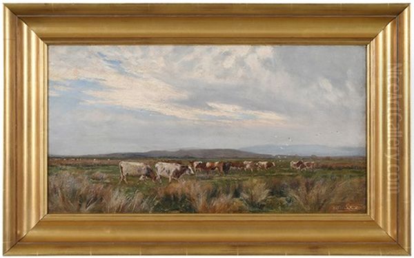 In The Meadows At Wareham Oil Painting by Frederick (William Newton) Whitehead