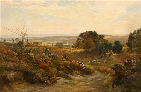 The South Dorset Hunt On Eggleton Hill Oil Painting by Frederick (William Newton) Whitehead