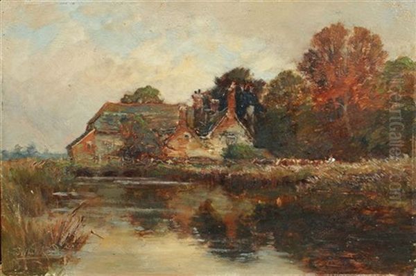 Wareham Mill, Dorset Oil Painting by Frederick (William Newton) Whitehead