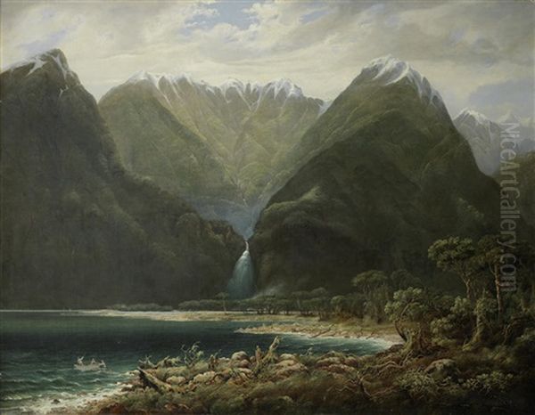 In Milford Sound, West Coast, New Zealand Oil Painting by Isaac Whitehead