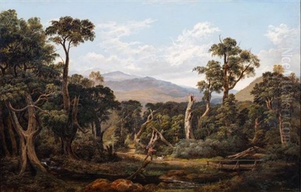 Near Lilydale 1872 Oil Painting by Isaac Whitehead