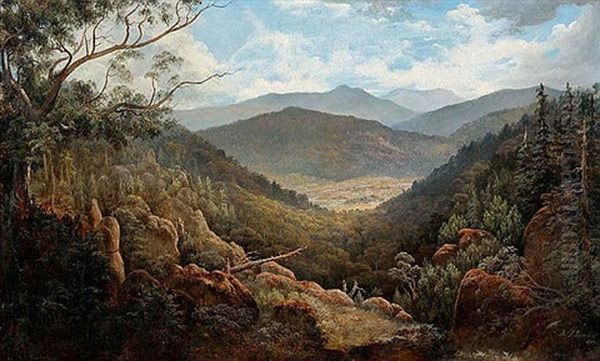 Woolshed Creek, Beechworth Oil Painting by Isaac Whitehead