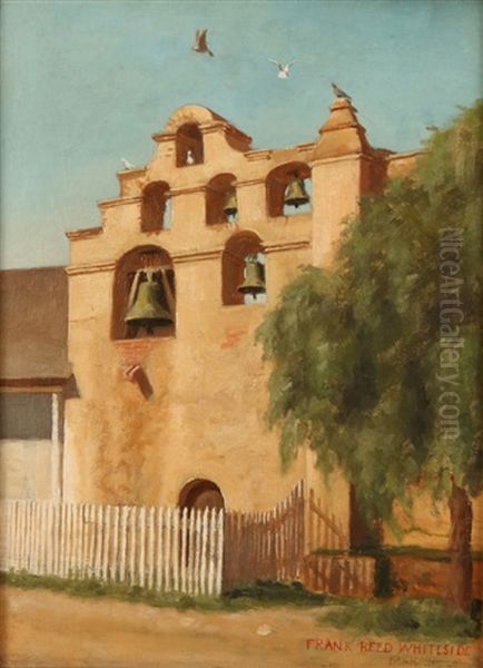 San Gabriel Mission - Bell Towe Oil Painting by Frank Reed Whiteside