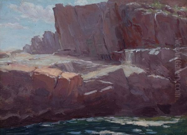 Rock Bound Coast Oil Painting by Frank Reed Whiteside