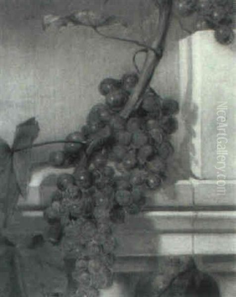 Grapes On A Balustrade Oil Painting by John Bernard Whittaker