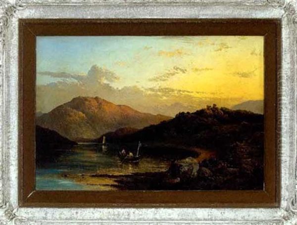 Fishermen On The Lake Oil Painting by Thomas Whittle the Elder