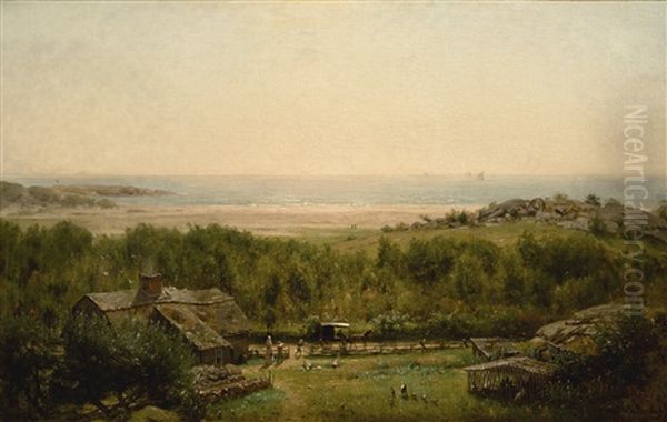 The Old Homestead, Newport, Rhode Island Oil Painting by Worthington Whittredge