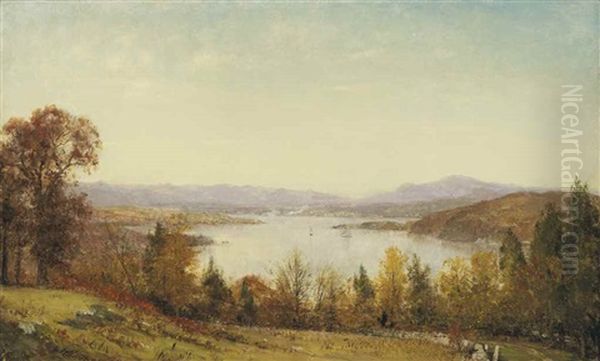 October On The Hudson Oil Painting by Worthington Whittredge